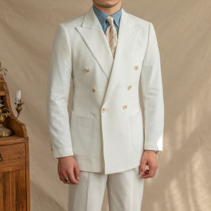 Breathable Voile Light Half Lining Non-iron Double Breasted Suit Men