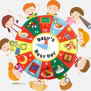 Baby Busys Day Cloth Book Time Management Cloth Book for Toddlers Children Soft Book Gift ET100