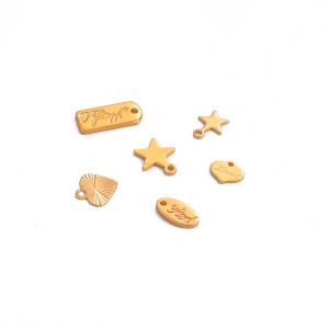 Copper With 18K Gold Small Charms Stars Heart Extender Chain Tails End Beads For DIY Jewelry Making Necklace Bracelet Pendant Findings