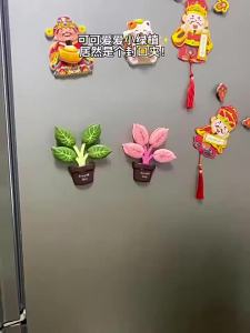 Magnetic Sealing Clips Cute Plant Pattern Strong Grip 2 in 1 Decorative Fridge Clips for Kitchen Food Storage