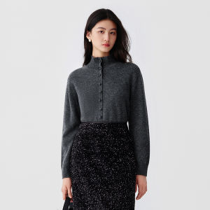 Koradior | Wool Cashmere Blend Half High Neck Knitwear