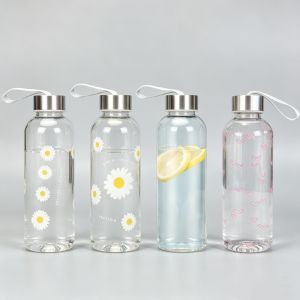550ml Bowknot Plastic Water Bottle Little Daisy Gym Sport Water Bottle Leakproof Water Cup for Gym Travel Outdoor Activitiy
