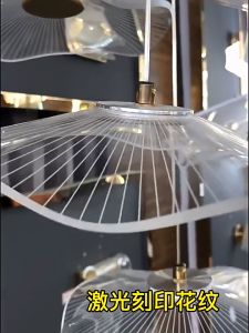 Stair Lighting Chandelier Modern Luxury Transparent Acrylic LED Chandelier Living Room Decoration Light Dining Room Pendant Lamp With Remote Control