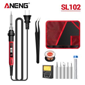 ANENG | ANENG SL102 Soldering Iron Digital Adjustable Temperature US 110V Plug Professional Portable Welding Repair Electric Tools
