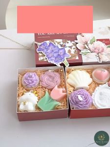 Nến thơm hình hoa nhài đế tròn 50g hương hoa oải hương decor trang trí làm quà tặng