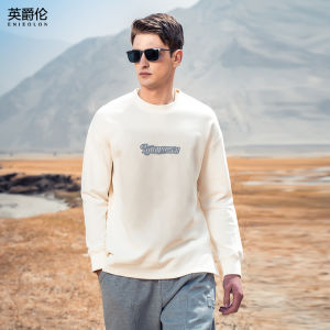 Enjeolon | Retro Tie-dye Loose Letter Print Mens Hoodie