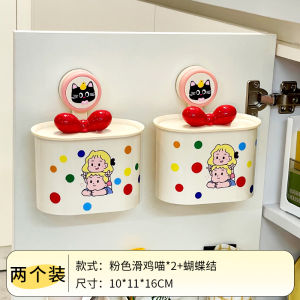 Kitchen Cabinet Door Space Utilization Wall-Mounted Disposable Plastic Wrap Cover Garbage Bag Storage Box Multi-Purpose Household Organizer