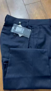 Quần âu AristinoB 1TR01102 màu Xanh tím than 66 kẻ Jacquard dáng suông ffiero