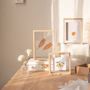 Double Sided Transparent Glass Picture Frame 6 Inch