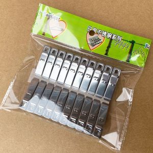 100PCS Windproof Stainless Steel Clothes Pegs Multifunction Metal Laundry Clips Strong Clamp Clothespins for Home Drying Socks