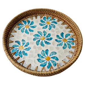 Handwoven Shell Fruit Tray Breakfast Basket European Style Wicker Bread Basket Dim Sum Basket Lightweight Luxury Chinese Style