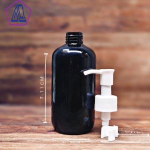 Botol Sabun Cair 250ml Hitam Tutup Pump Luxury Putih Elegan Murah