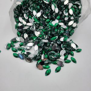 DIAMON RESIN KRISTAL JEPANG MOTIF MATA LANCIP UKURAN 5X10 MM WARNA WARNI KUALITAS BAGUS KILAU CANTIK PER LUSIN