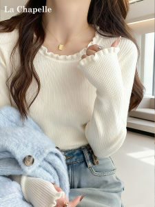 La Chapelle Womens round Neck Knitted Base Shirt Long Sleeve Soft Comfortable Inner Wear T-Shirt Commute Style Autumn Winter