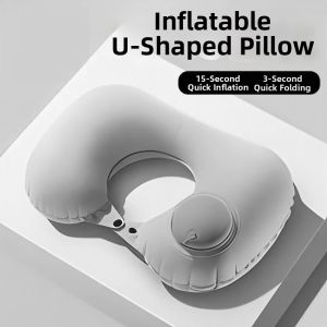 BEIANLANG | Portable Inflatable U-shaped Pressure-releasing Ice Silk Neck Pillow