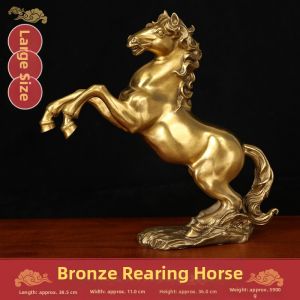 DINGFENGGE | Prosperity Symbol Bronze Horse Statue Pure Brass