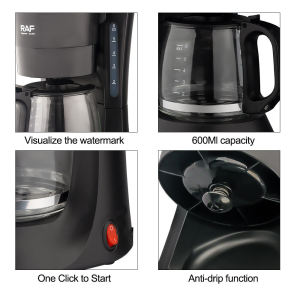 RAF Coffee Maker 600ML Portable Coffee Machine Household Americano Drip Coffee Pot Electric Coffee Machine Complete Set