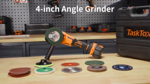 TASKTOOL Cordless Angle Grinder 4Inch US Plug Lithium-lon 21V Electric Brushless Cutting Machine