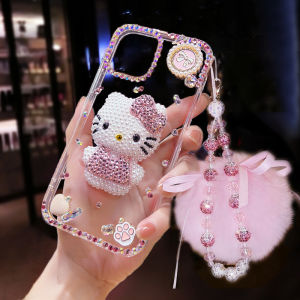 Luxury Diamond Encrusted Phone Case for OPPO Reno14 Womens Style Protective Shockproof Silicone Cover Trendy Cute Cartoon Design