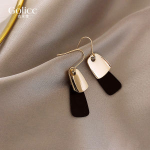 Korean Style Womens Black Unique Earrings Luxury Fashion Hoop Earrings Alloy Plated Silver Gold Fresh out New Jewelry