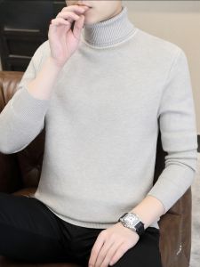 HENGYUANXIANG | Hengyuanxiang Mens Thickened Integrated Fleece Knitted Sweater High Collar Winter Warm Fashion City Style Long Sleeve Youth