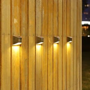 Warmtaste 4/8 LED Solar Wall Light Outdoor Waterproof Garden Lighting Wall Lamp Night Decoration Light For Villa Balcony Garden Fence