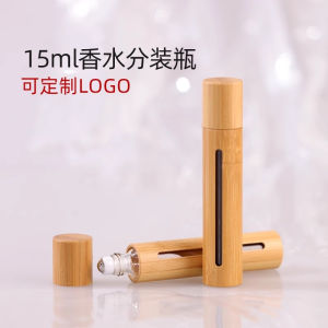 Portable Roll-On Essential Oil Serum Eye Oil Applicator Bamboo Wood Bottle Perfume 15ml Beauty Tool for Makeup And Skincare
