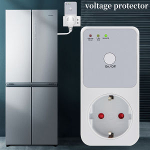 Refrigerator Voltage Protector AC 220V Stabilizer Automatic Surge Protector Voltage Relay Socket EU Plug Electrical Protection