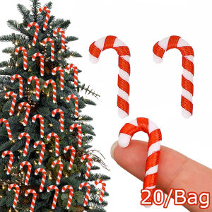 20pcs Mini Candy Canes Miniature Christmas Tree Decor Pendant Party New Year Navidad DIY Craft Gift Ornaments