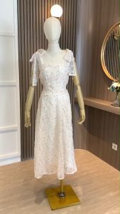 D11743 Gale Vintage Ribbon Long Dress