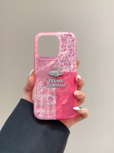 เคสโทรศัพท์ - Vivienne Westwood เคสโทรศัพท์ลายเสือดาวสีชมพู 3 มิติ - เข้ากันได้กับ iPhone 17 Pro Max