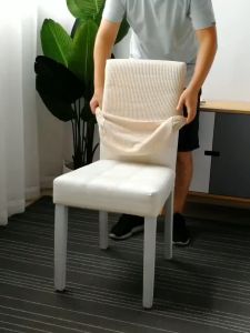 【ready stock】Chair Cover Set Sarung Kerusi Meja Makan Dining Thick Elastic Soft Seat Furniture Cover Sarung Kerusi Makan 座椅餐椅坐椅套 Knitted chair cover with full elasticity durable and easy to wash for family dining table chair cover