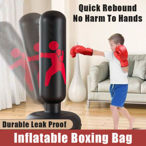 Inflatable Boxing Bag Tumbler PVC Punching Bag Fitness Martial Art Kung Fu Sandbag Pressure Relief Bounce Back Sandbag Thicken Tumbler Boxing Column Inflated Beg Tinju Kembung 充气拳击袋