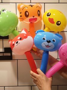 JIXIN | Cute Animal Head Inflatable Handheld Rattle Toy for Infants 0-3 Years Old