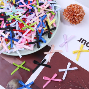 50pcs/lot 2.5X3cm Bows 4mm Small Ribbon Bows For Flowers Crafts DIY Party Decoration Gift Packaging Accessories