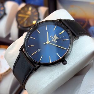 OLEVS casual watch for mens original waterproof 2023 new fashion authentic leather high quality ultrathin calendar sport jam tangan lelaki