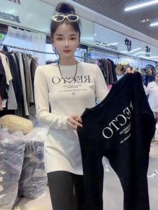 Korean Style Letter Printed Long Sleeve T-Shirt