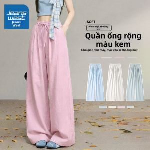 Jeanswest | Quần Dài Thoáng Mát Chất Liệu Lụa Băng Cảm Giác Mát Lạnh Đai Cao Phong Cách Thường Ngày