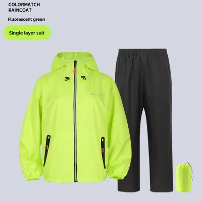 Ultra-Thin Unisex Outdoor Raincoat Lightweight Portable Polyester Fiber Full-Body Adult Rain Suit for Delivery Riders