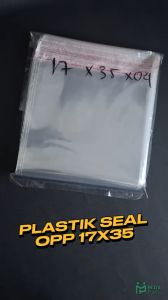 Plastik Seal OPP 17x35 (100 lembar) / Plastik Seal 17 x 35 Bening Lem Rekat Hijab Kaos Undangan