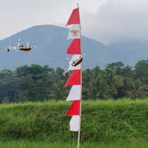 Isi 20 pcs - Bendera Umbul Umbul Garuda Merah Putih Panjang 2.5m Lebar 40cm Dekorasi Taman Luar Ruangan