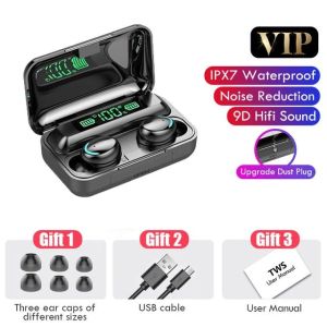 F9-5C TWS Headphone Earphone Headset Bluetooth Stereo Mic Mikrofon Nirkabel Full Bass Led display Hf
