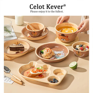 Cute Cartoon Ceramic Divided Dinner Plate