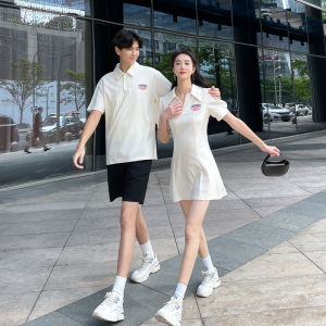 XILANDUO | Fitted Shortie Waffle Polo Dress