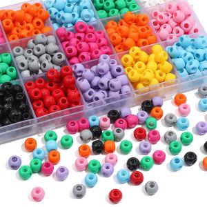 8x6mm 5pcs/bag Acrylic Solid Color Small Hole Beads For DIY Making Fashion Jewelry Accessories