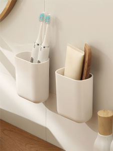 Không Đục Lỗ Treo Tường Bàn Chải Đánh Răng Kem Đánh Răng Gác Cọ Trang Điểm Lược Hộp Bảo Quản Phòng Tắm Giải Pháp Bảo Quản