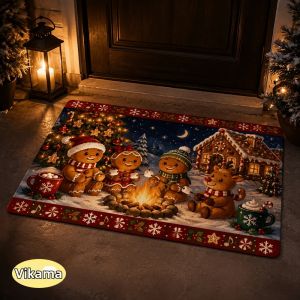 Thảm Trải Sàn Lối Vào VIKAMA Dễ Lau Chùi Thảm Polyester Chống Trượt Cho Hành Lang Phòng Khách Phòng Ngủ Phòng Tắm - Giáng Sinh Phong Cách Mới Trang Trí Nhà Cửa