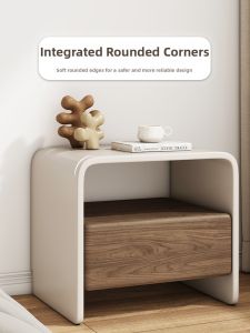 PANDIAN | Modern Solid Wood Cream Style Luxury Nightstand