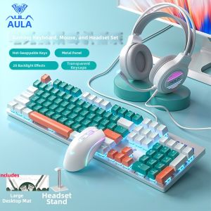 AULA | Bàn Phím Cơ Có Dây Đẹp Mắt Cảm Giác Gõ Tốt 104 Phím
