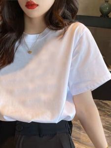 White Loose Cultural Shirt Womens T-shirt Lion Dance Performance Team Building Activity Printed Short Sleeve round Neck Top